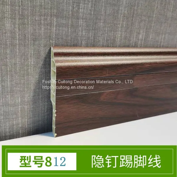 80mm Hidden Nail Skirting Line Decoration Project Moisture-proof Pvc Wood Plastic Corner Line Edge Imitation Solid Wood Footing Line Wholesale photo-5