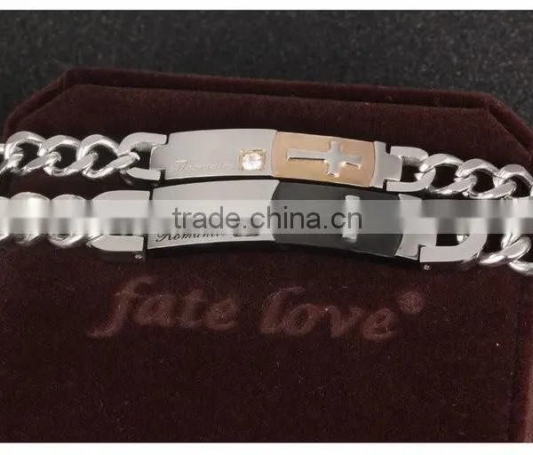 Titanium Steel Couple Bangles Fastness Retro Classic Cross Bracelet Popular Valentine's Day Gifts photo-3