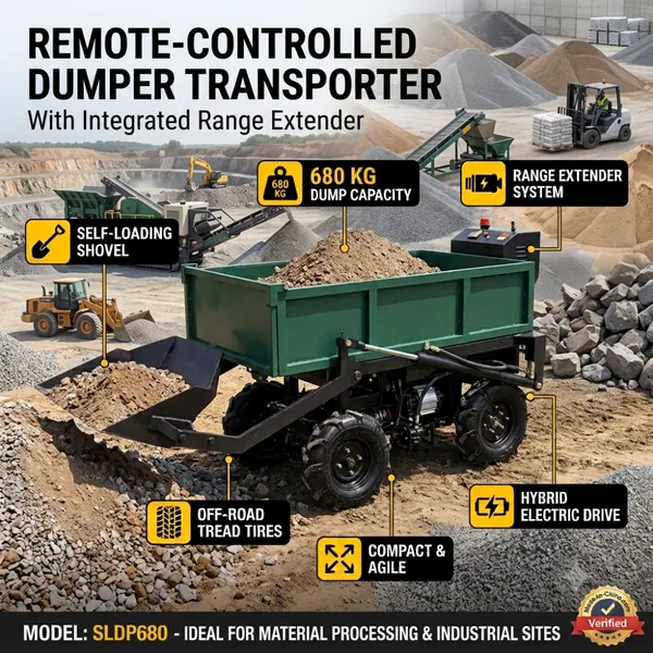 Compact Remote Control Dump Transporter Self Loading Cargo Carrier for Farm and Construction Sites