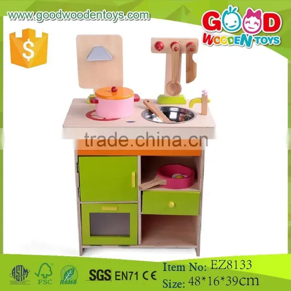 2016 New Design Paint Classic Toy Kitchen Kids Wooden Happy Kitchen Toys for Children Quality Choice