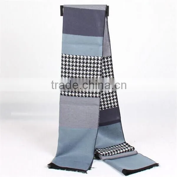 2015 Hot Sale High Quality Men Long Plaid Linen Scarf photo-2