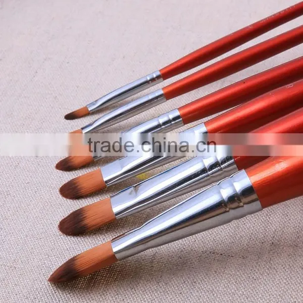 6pcs Filbert Shape Nylon Hair Artsit Brush For Oil Painting Brushes photo-5