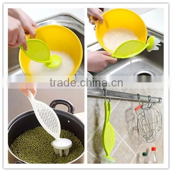 Practical Green Color Plastic Kitchen Rice Washing Tool photo-5