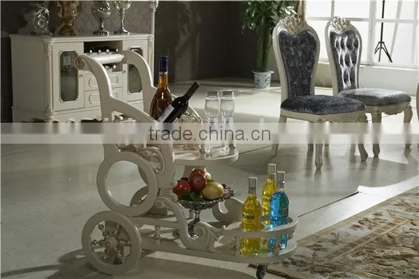 Noble Treasures Elegant French Style Dinging Table and Chair Set With Cabinet / French Royal Round Table CZ102 photo-3