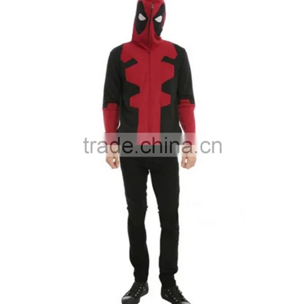 Deadpool Costume Adult Men Hoodie Sweatshirt Deadpool Costume Animation Film Zipper Outerwear Jacket Deadpool Hoodie Costume photo-2