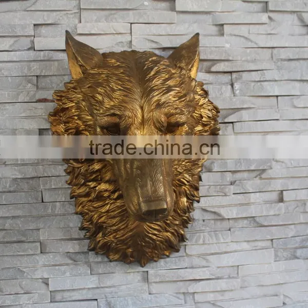Living Room Decoration Poly Resin Giant Wolf Head Quality Choice photo-3