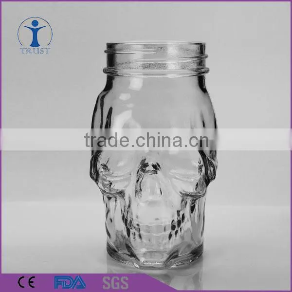 Machine Made Skull Mason Jar With Lid and Straw Quality Choice photo-6