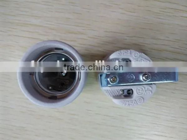 E27 Porcelain/Ceramic Lampholder F519 With Iron Bracket photo-5