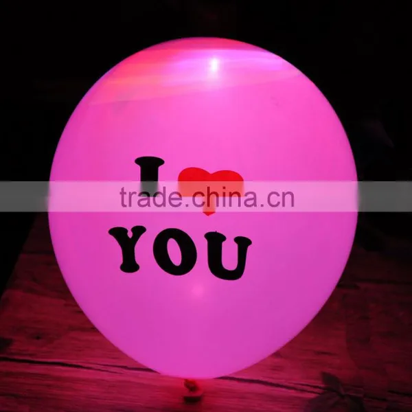 2014 New Led Balloon for Wedding Party Decoration Factory Direct Led Night Light up Balloon 12 Inch i Love You Balloon