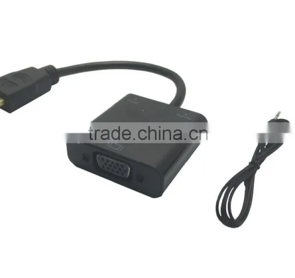 100% New HDM I to VGA With Audio and DC Jack HDM I Adapter for Computer/laptop photo-2
