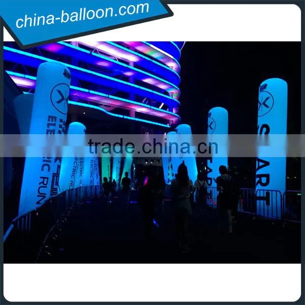 2016 Electric Run Guangzhou Color-changing Inflatable Led Decorative Pillars, Led Lighting Inflatable Columns for Sale photo-2