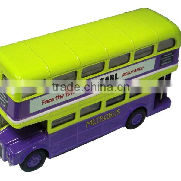 1:72 Diecast Multi-functional London Double-decker Bus Model