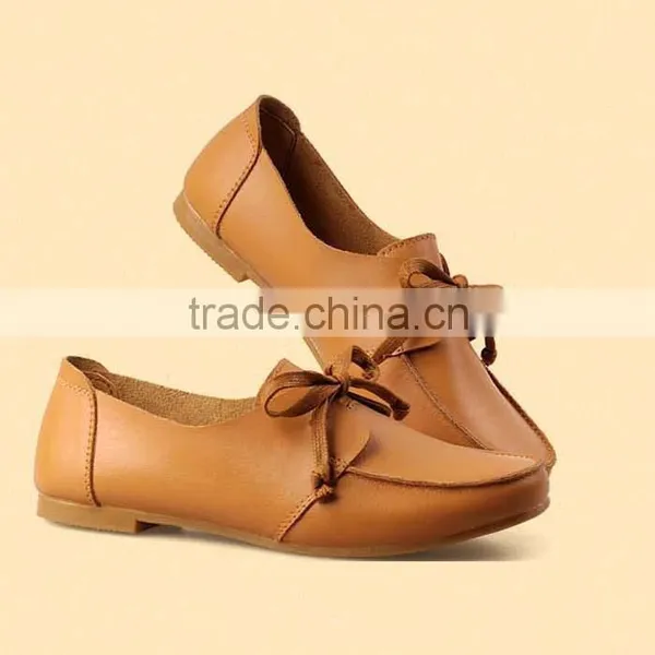 2015 High Quality Cowhide Women Flats Casual Style Genuine Leather Flat Shoes Fashion Woman Tennis Moccasins Breathable Sneakers photo-5