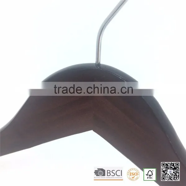 Brown Bamboo Eco Friendly Recycling Coat Clips Hanger for Cloth photo-6
