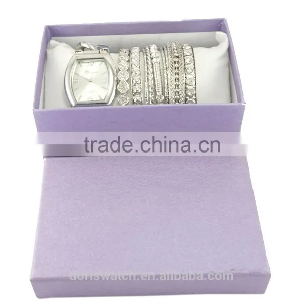 Good Quality Fashion Watch Box Long Purple Box Pillow Inner 13.8*8.8*7.8cm Jewelry Paper Box photo-3