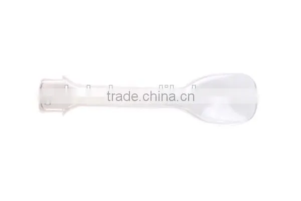CH-S02 Transparent Small Size Disposable PS Crystal Spoon for Ice Cream Pudding