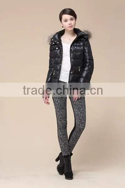 Lady's New Design Down Jacket Short Style With Real Fur Hood Dark New Arrival Down Jacket/Women Jacket/Duck Down Jacket photo-3