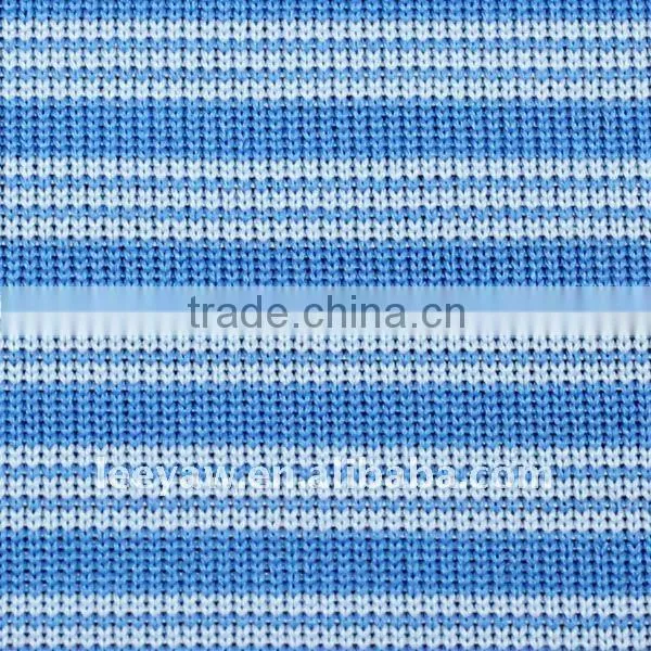 100% Poly Feeder Stripe Jersey Fabric, Used for Polo Shirt