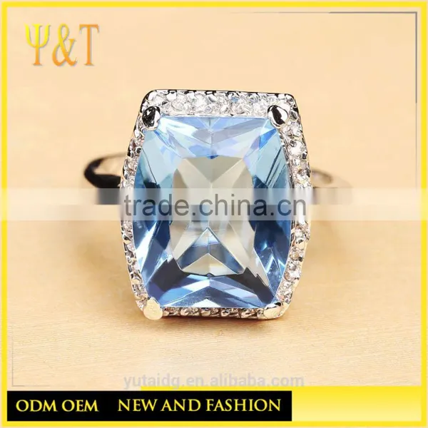 Jingli Jewelry Blue Gemstone Silver Jewelry Wedding Ring (YJ-830) photo-3