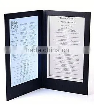 Leather Cover Led Lighting Restaurant Bar Used Hardcover Menu Printing photo-2