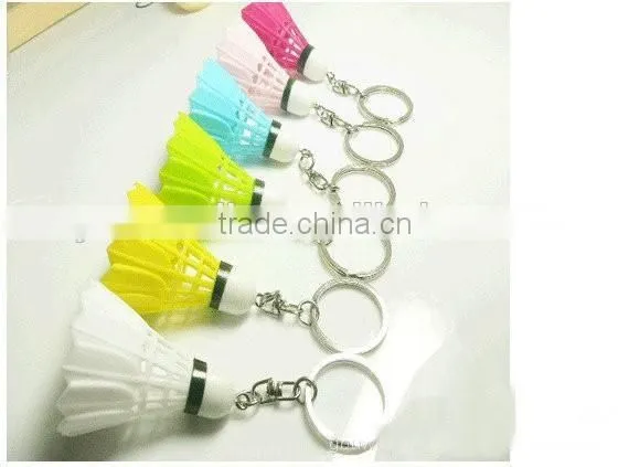 Colorful Real Feather Badminton Key /ring Chain, Cheap Price Promotion Badminton Keychain photo-6
