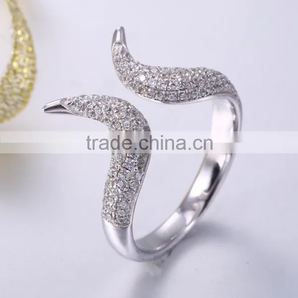 Silver Diamond Wedding Ring Silver Ear Ring photo-6