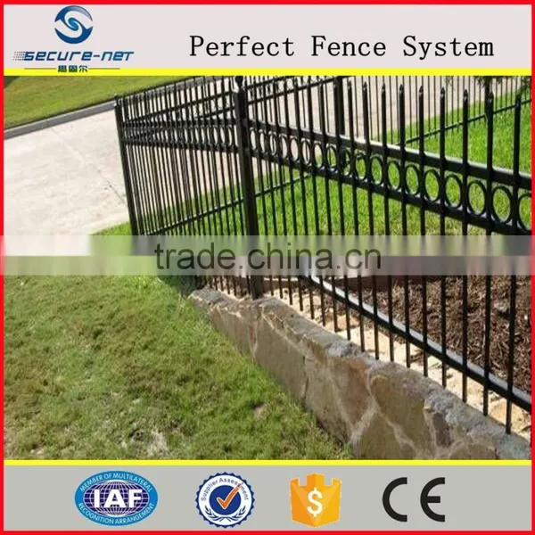 Pressed Spear Top Security Punched Tubular Rails Steel Fencing photo-2