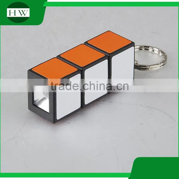 Magical Cube LED Key Flash Light Plastic Keychain Light photo-5