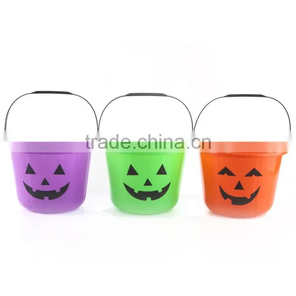 New Plastic Halloween Pumpkin Party Candy Buckets Decor Prop photo-3
