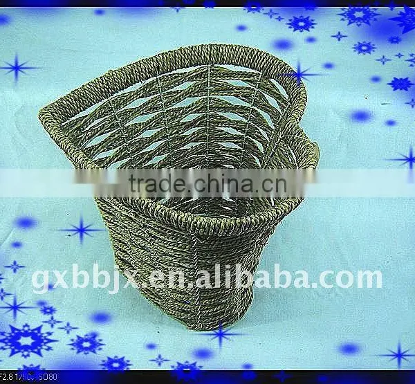 Seagrass Wire Heart Shaped Storage Decorative Waste Paper Baskets