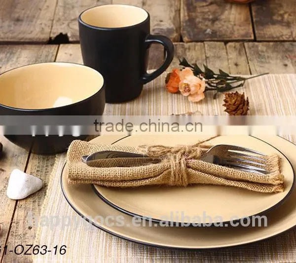 Stoneware Cheap Ceramic Colorful Round Dinnerware Set photo-2
