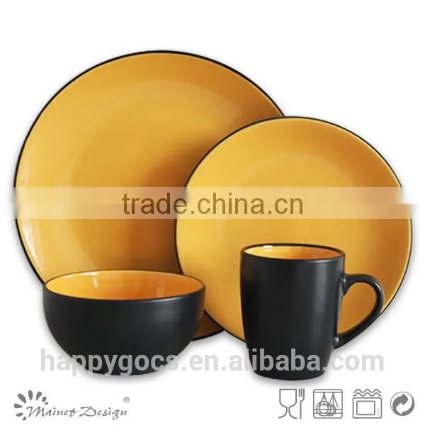 16pcs Dinnerware Set Manufacturer Two Tone Black Blue photo-6
