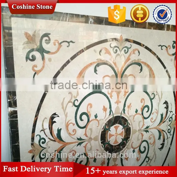 Beautiful Flower Beige Marble Medallion Floor Tiles Marble photo-3