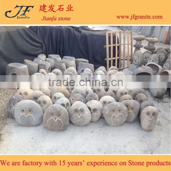 Natural Stone Artwork River Stone Owl photo-2