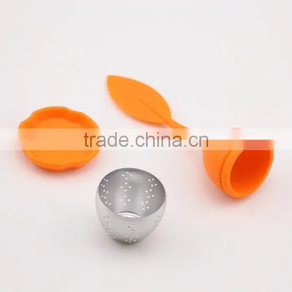 Good Quality Orange Handle Silicone Tea Strainer photo-5