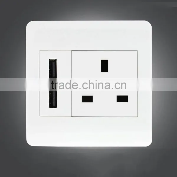 UK Plug Home Wall Sockets With Double USB 2.1A Socket Wall Charge Household Wall Outlet Hotel Dedicated Outlet Socket