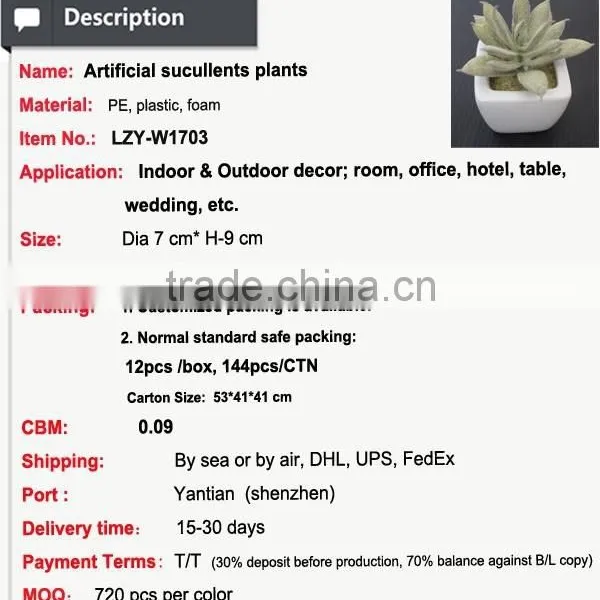 Cute Artifiical Mini Succulent With Ceramic Pot photo-2