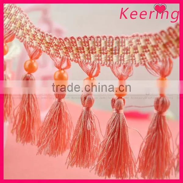 Hot Fashion Pink Beads Tassel Trim WTP-1290 photo-3