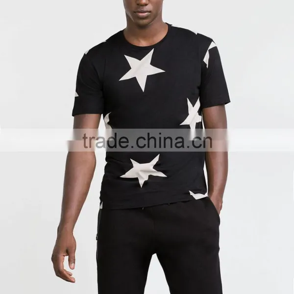 Custom And Wholesale Short Sleeves 100%cotton T Shirt Printing Star Print Round Neck Short Sleeves T-shirts For Men photo-2