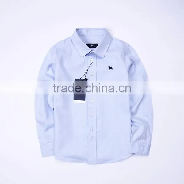 Wholesale Children Boy t Shirts Plain Lapel Long Sleeve Shirts for Biger Boy photo-3