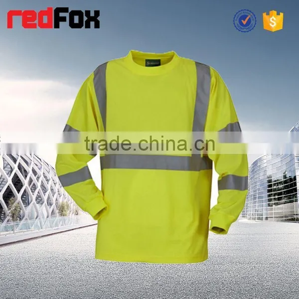 Red Low Price 100% Polyster Safety T-shirt for Worker T-shirt Maker Safety Shirt Workwear Shirt T-shirt photo-2