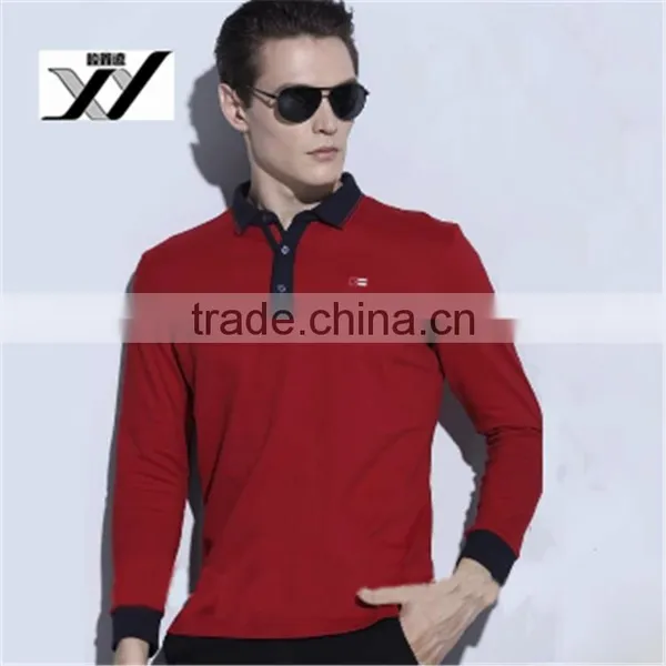 Wholesale Long Sleeves 100 Cotton Men T-shirt Polo T Shirt