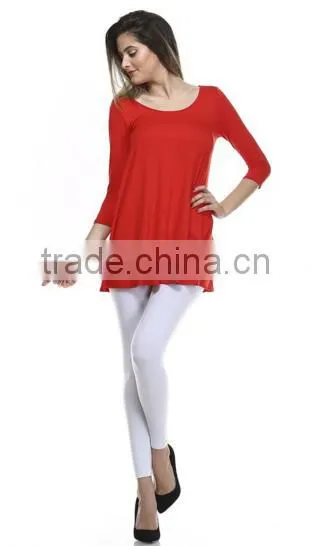 2016 Blouse and Shirt for Ladies Fashion Elbow Sleeve Tunic Blouse With Soft Flowy Drape photo-5