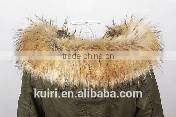 Man-made Fur Natural Large Faux Fox/raccoon Fur Collar / Fur Trim for Winter Coat Collar photo-6
