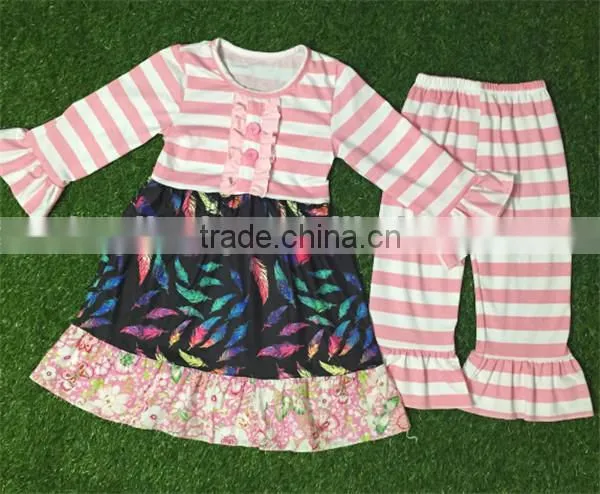 2017 Wholesale Kids Boutique Ruffle Outfits Skirt With Cute Shorts Kids Outfits Teen Girls Clothing Sets