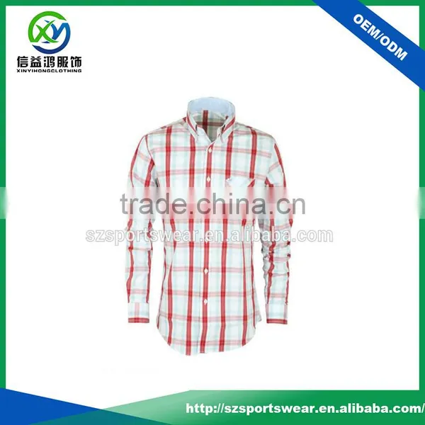 OEM 100%cotton Grid Patterm Mens Long Sleeve Casual Shirts photo-2