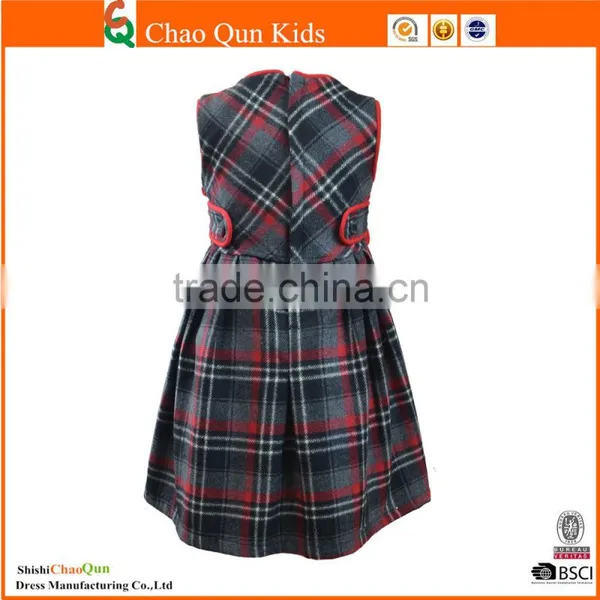New Children Autumn Winter Girls Vest Wool Dress Baby Kids Frocks Design photo-2