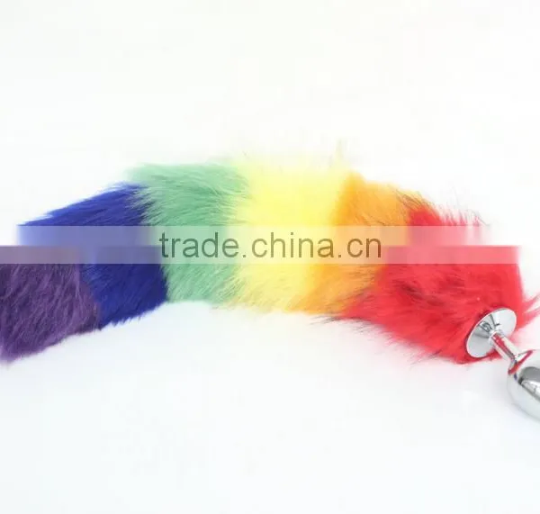 2017 Funny Supplies Colorful Simulation Hair Tail Dips False Hair Tail Cosplay Plush Accessories photo-2