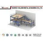 Three Layer Overhead Mezzanine Racking System With Light - Steel Floor Panel