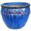 Blue Glazed Outdoor Ceramic Pot